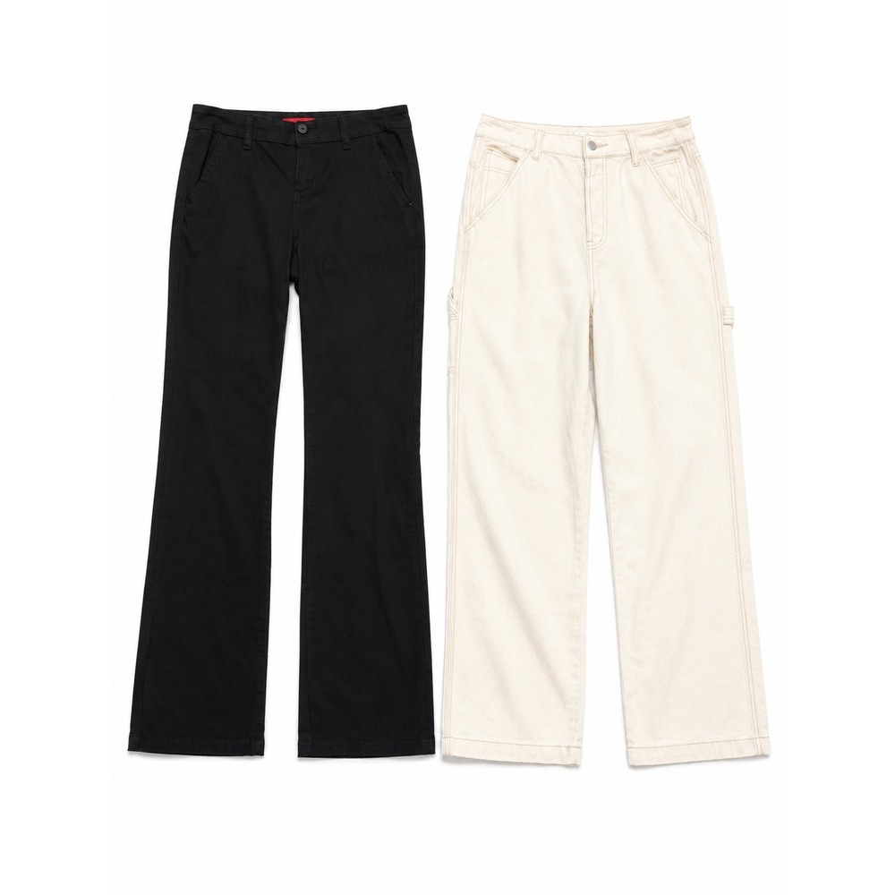 Unionbay Black Flare Pants & S.O.N.G White Wide Leg Jeans Bundle Women's Size 7